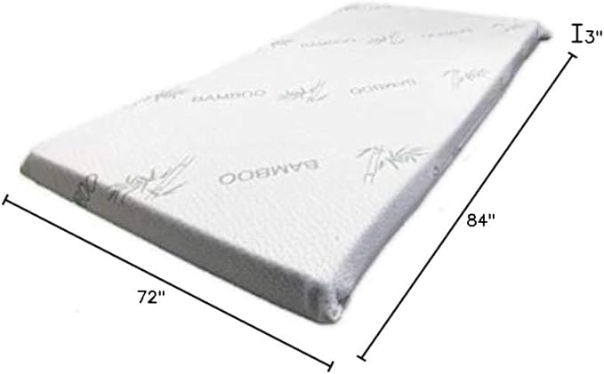 Organic Latex Mattress Topper with Organic Cotton Cover - 3" Cal King Medium Firmness - Made in USA - GOLS Certified, Back Pain Relief Support, Hypoallergenic, Cooling, Breathable, Non-Toxic