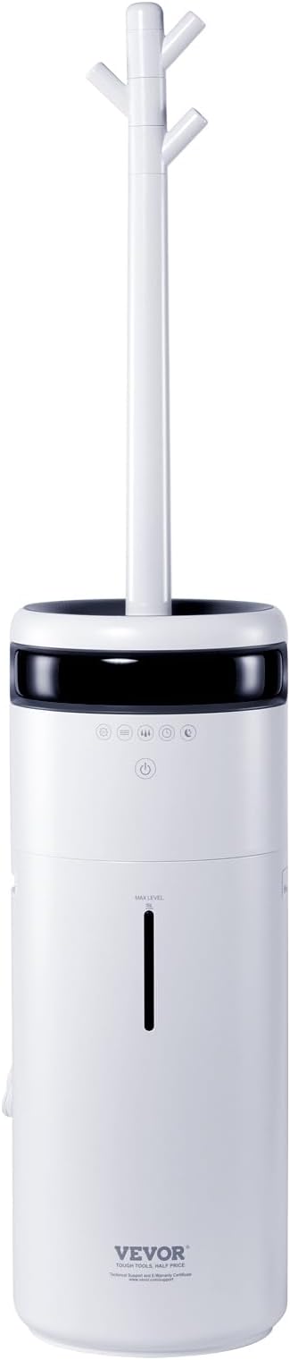 VEVOR Humidifier for Home Large Room 1291.7 sq ft, 16L Commercial Humidifier for Whole House Greenhouse Night Light & 12h Timer & Auto Shut-Off Humidifiers, Commercial Branch Tube w/ 360° Nozzle