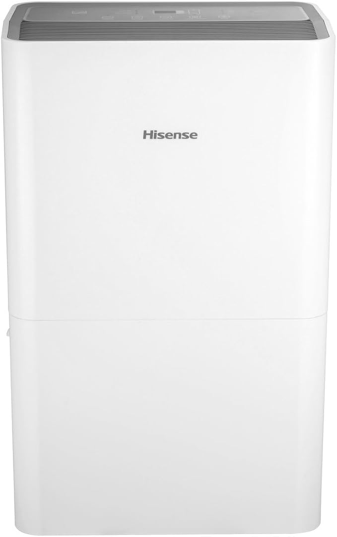 Hisense 50 Pint Portable Dehumidifier, Energy Efficient Quiet Humidity Absorber Moisture Extractor for Bathroom Bedroom Garage Attic Large Home House Crawl Space Closet