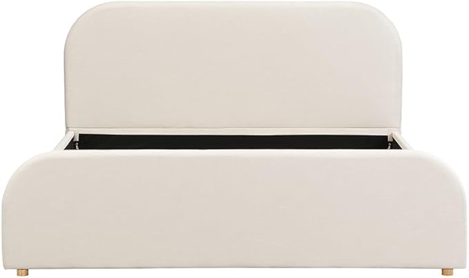 Christopher Knight Home Lanet Linen Upholstered King Size Bed Frame with Headboard, Modern King Bed Frame and Headboard, Wooden Slats Support, Easy Assembly, No Box Spring Needed, Beige