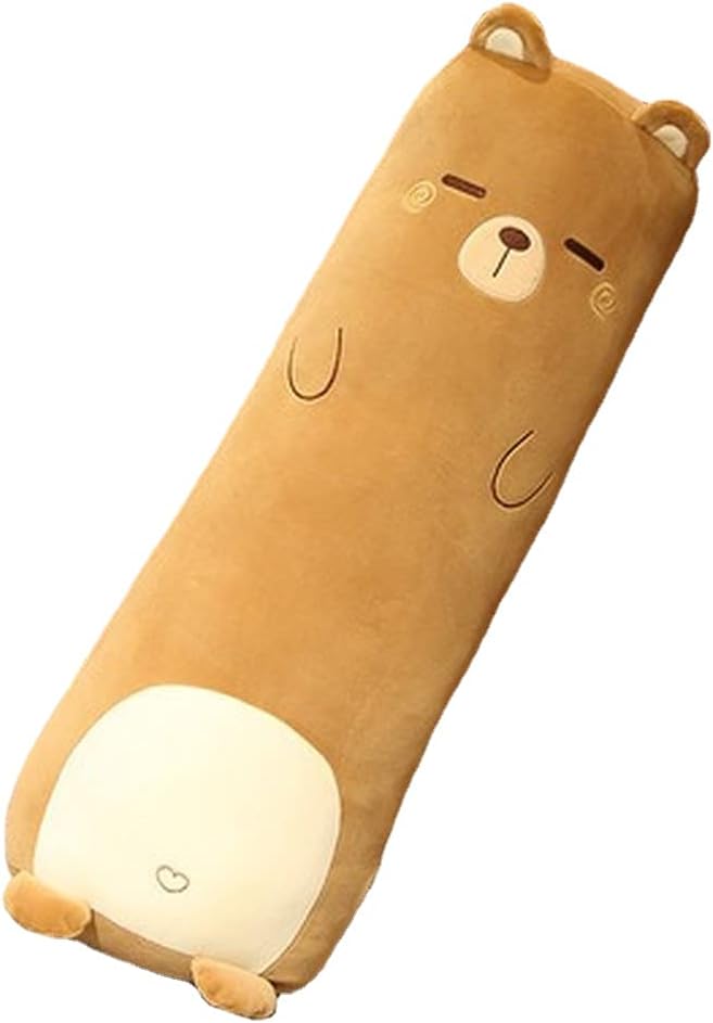 Long Plush Cute Body Pillows 33" Cuddle Stuffed Animal Shaped Bed Body Pillows Soft Cotton Plushies Doll Toy Gifts (Bear, 33 Inch)