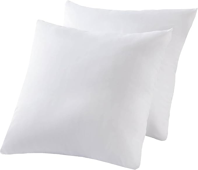 Waterproof Feather Proof Euro Pillow Protectors with Zipper 26x26 Pack of 2 Soft Bamboo Viscose Jersey Square Pillow Covers for European Throw Pillow