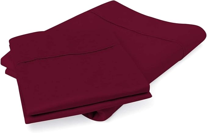 Bluemoon Homes 100% Egyptian Cotton King Pillowcase Set, Sateen Weave Combed Pure Natural Long-Staple Sleeping Pillow Cover - Burgundy, 20" x 40"