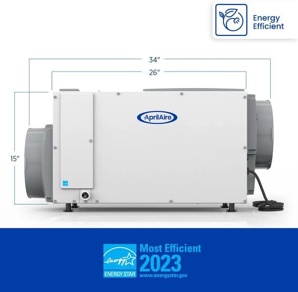 AprilAire E100 Pro Dehumidifier Bundle - 100 Pint Whole House Dehumidifier - Full Complete Kit - Crawl Spaces, Basements, Whole Homes, Commercial up to 5,500 sq. ft - 5 Year Warranty Included