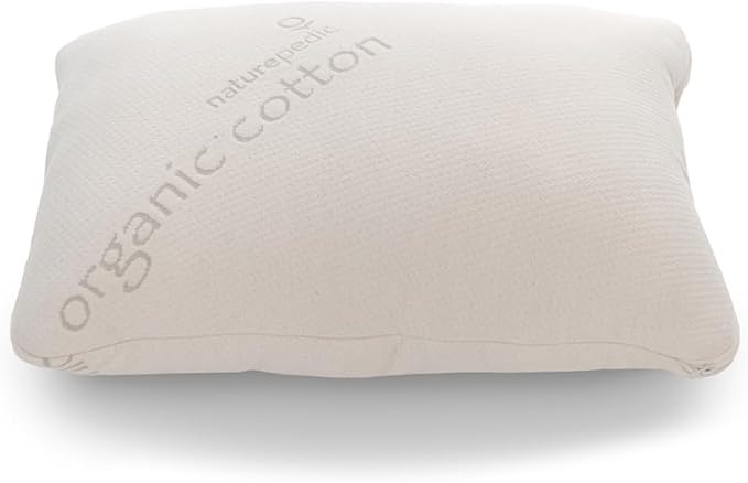 Naturepedic Organic Latex Pillow - Standard Bed Pillow with Soft Comfort - Luxury Pillow with Adjustable Fill for Comfortable Sleeping, Back Support and Neck Pain Relief