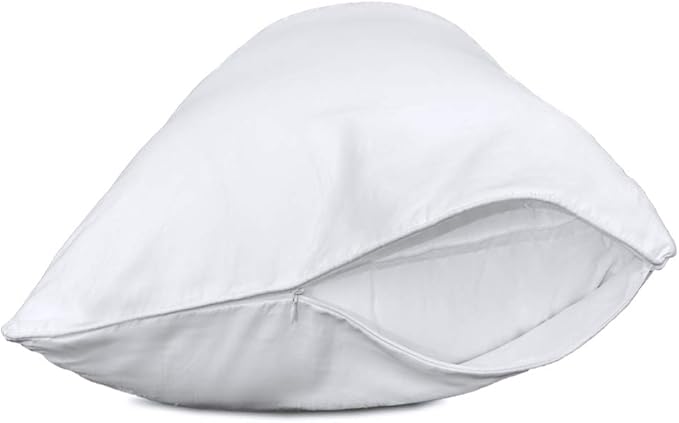 Precoco Body Pillow Pillowcase, 100% Cotton White Body Pillow Cover with Double Zipper, 20" x 54" Super Soft 600 Thread Count Case Covers for Easy Put in & Off, 1 Pack