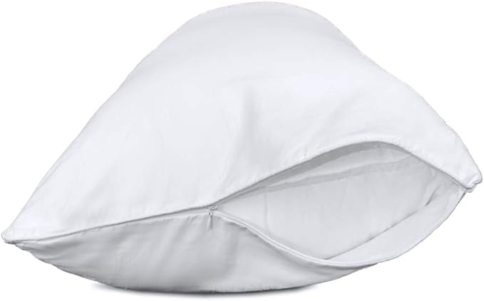Precoco Queen Pillow Cases Set of 2 | 100% Cotton White Pillowcases Queen Size with 600 Threads | Stable Pillow Covers with Zipper Hidden for Hotel Quality, 20x30