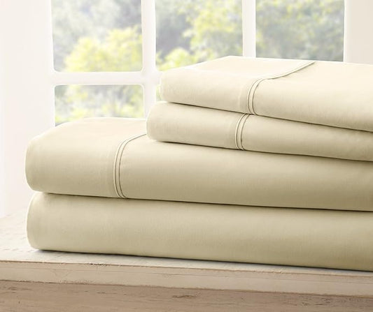 Twin XL Sheets Set - 3 Piece Bedding - Wrinkle Free, Fade Resistant, Double Brushed Microfiber - Deep Pockets/Easy Fit - 1800 Series Ultrasoft, Cooling Sheets (Tan)
