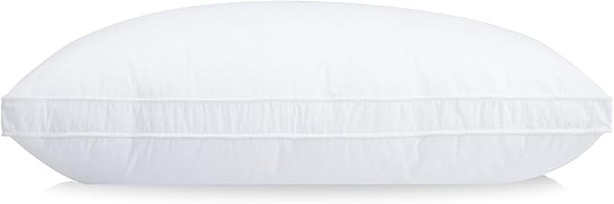 Queen Size Goose Down Pillow - Single Bed Pillow, Hypoallergenic Down and Feather Blend 500 Fill Power, 100% Cotton Cover, Medium Firm Support