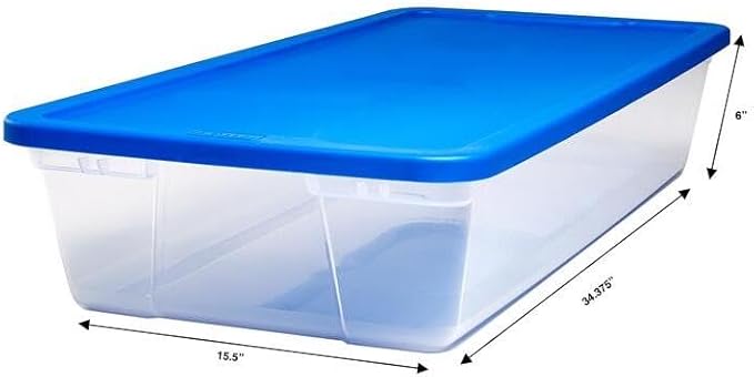 HOMZ 3241CLBL.06 Under Bed Tote 41Qt Clear