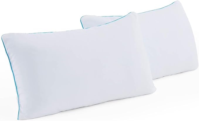 Linenspa Two Pack Shredded Gel Memory Foam Pillow, King Size – Cooling Bed Pillow – Soft and Supportive – Side, Stomach, and Back Sleepers – Pack of 2 – CertiPur Certified