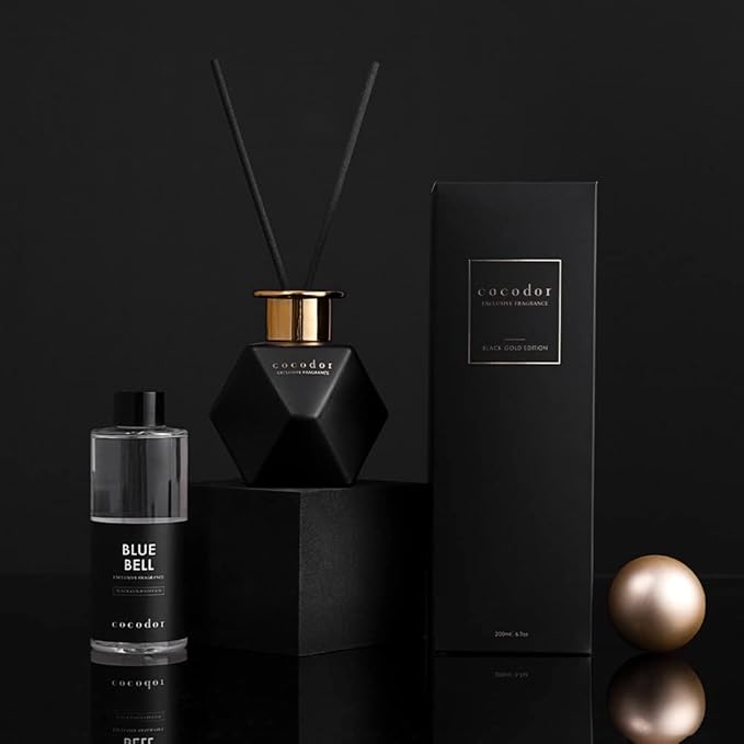 COCODOR Black Golden Reed Diffuser/Black Cheery/6.7oz(200ml)/Home Decor & Office Decor, Fragrance and Gifts, Aromatherapy, Mother's Day