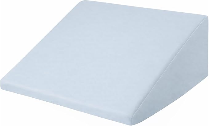 CirclesHome Wedge Pillow Cover 100% Cotton, Zippered Wedge Pillow Case Protector, Soft, Hypoallergenic & Breathable - Light Blue, (25Wx26Lx10)