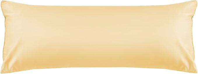 Warmstar Cotton Body Pillow Cover 1 Pack, 600 Thread Count Body Pillow case 20"x54", Long Body Pillow Case Cover Soft Breathable with Envelope Closure,Mustard Yellow