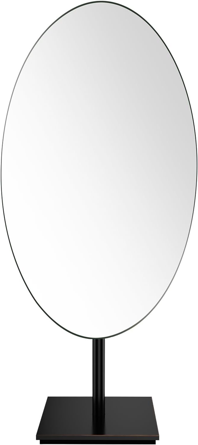GURUN Large Oval Tabletop Vanity Mirror 7x12 Oil Rubbed Bronze Luxuries Makeup Mirror with Stand for Jeweller's M2017-ORB for Women Mom
