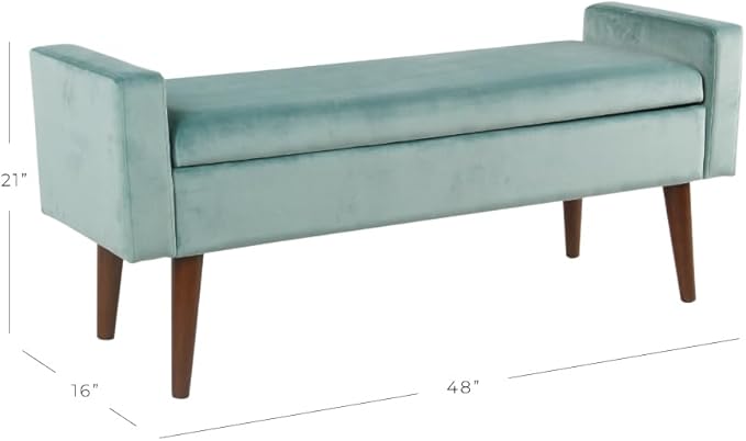 HomePop Fulton Storage Bench - Muted Mint