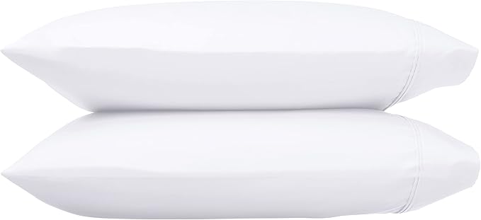 Amazon Basics 400 Thread Count Cotton Pillowcases, Standard, 30" L x 20" W, White - Set of 2, Pillows Not Included