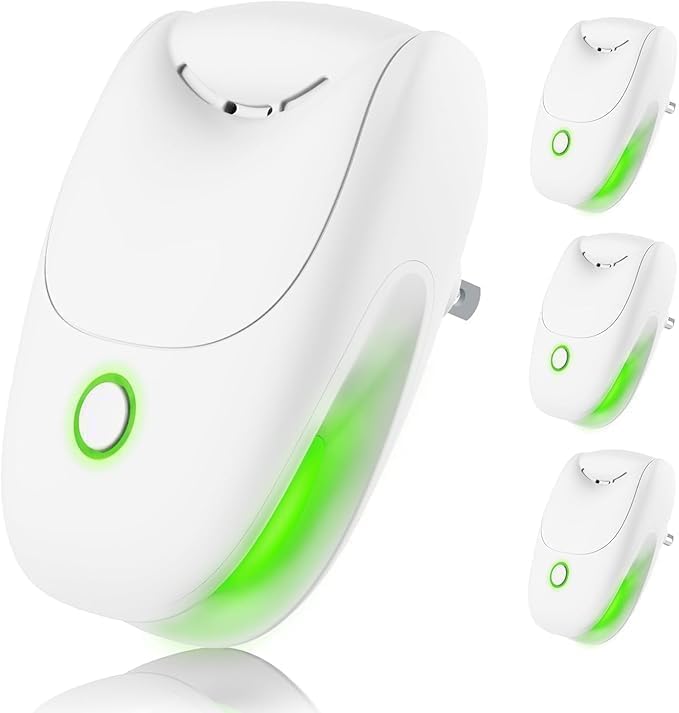 Plug in Air Ionizers, 4 Pack Two-Speed Quiet Negative Ion Air Purifier, Mini Air Fresheners for Home, Bedroom, Office, Kitchen, Portable Odor Eliminator for Dust, Smoke, Pet Smell (4pcs)