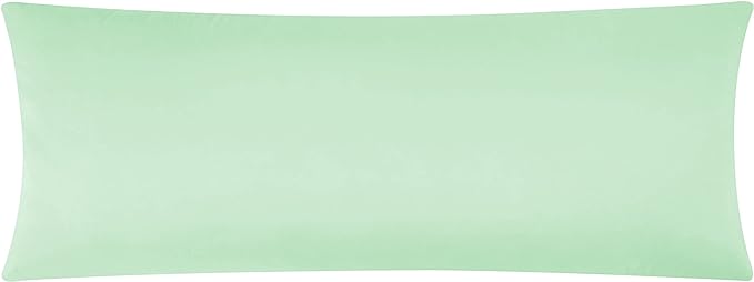 EVOLIVE Body Pillow Cover 21"x54", Ultra Soft Microfiber Pillowcase with Hidden Zipper, Breathable, Machine Washable, for Pregnancy & Side Sleepers, Cover Only (21"x54" Body Pillow Cover, Mint)