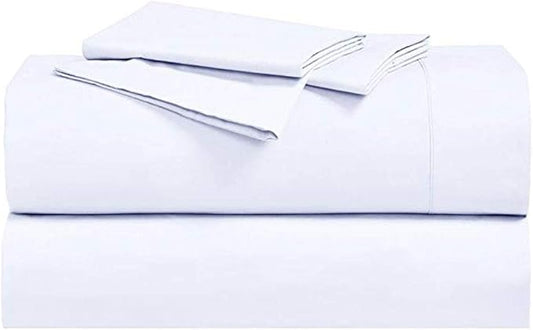 Royal Hotel Bedding Abripedic Crispy Percale Pillowcases, 300-Thread-Count, 2PC Solid Pillow Cases Set, 100% Cotton, Standard, White