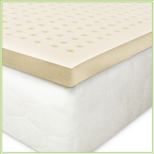 OrganicTextiles 2” Inch Organic Latex Mattress Topper Pad with Rayon Derived from Bamboo Covering with Zipper(King Size, Firm), GOLS Certified, Breathable, Made in USA, Hypoallergenic Soft