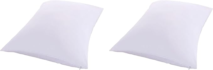 Royal Bedding 2 Pillow Protectors, Zippered Hypoallergenic Down Proof Pillow Covers, 400 Thread-Count - 100% Cotton Pillow Protector, White, Standard/Queen Size (Pack of 2)