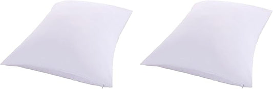 Royal Bedding 2 Pillow Protectors, Zippered Hypoallergenic Down Proof Pillow Covers, 400 Thread-Count - 100% Cotton Pillow Protector, White, Standard/Queen Size (Pack of 2)