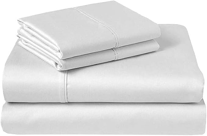 RV Camper King Sheet Set (72x80) - 100% Egyptian Cotton, Soft & Cooling, 16" Deep Pocket Fitted Sheet, Luxury Hotel Quality Bedding for RVs & Motorhomes (White Solid)