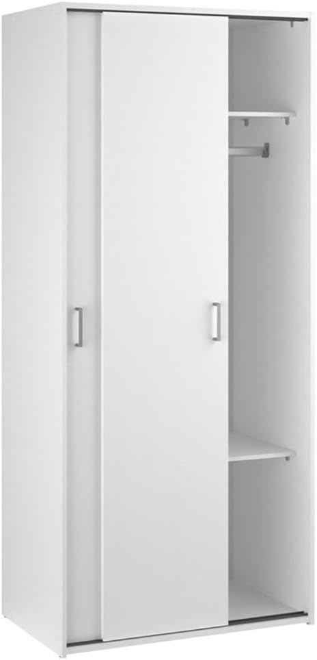 Tvilum Wardrobe with 2 Sliding Doors - Clothing Storage for Bedroom, White