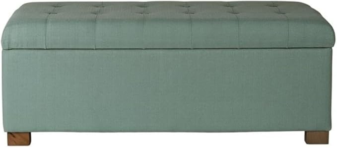HomePop Large Storage Ottoman Bench with Lift Off Lid, Teal 46" x 18" x 18"