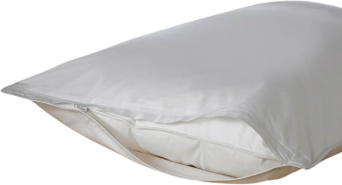 Dependable Industries Deluxe Zippered Vinyl Pillow Covers 2-Pack - 20"x29" Waterproof Protectors, Ideal for Home, Hotel, Hospital - Long-Lasting Pillow Protection(bd5211)