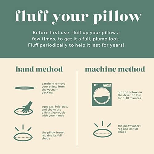 ComfyDown 20x30 Throw Pillow Insert, Down & Feather Fill, 100% Cotton Cover, Made in USA – Premium Soft Lumbar Decorative Pillow Form Sham Stuffer for Bed, Sofa & Couch