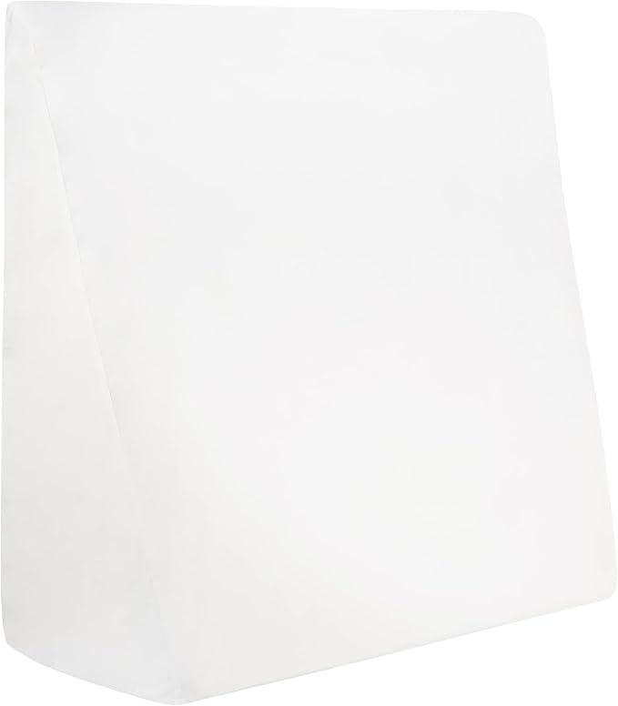 CirclesHome Wedge Pillow Cover 100% Cotton, Zippered Wedge Pillow Case Protector, Soft, Hypoallergenic & Breathable - 25x26x10”