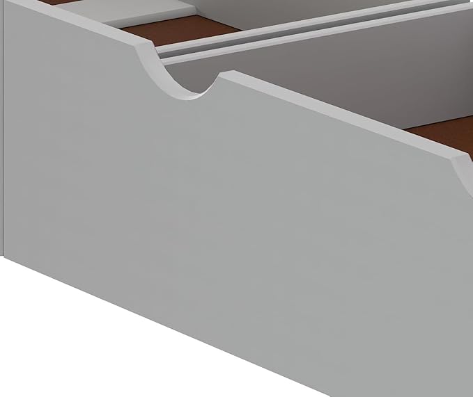 Alaterre Furniture Under Bed Storage Drawers - Set of 2 Solid Wood Rolling Under Bed Storage with Wheels - Fits Bed Frames 9.75” High - Underbed Containers for Shoes, Clothes, and Toys (Dove Gray)