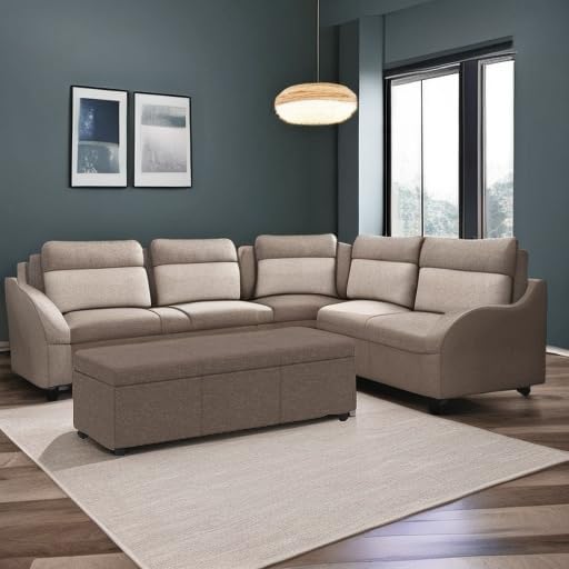 SIMPLIHOME Avalon Extra Large Storage Ottoman Bench - 54 inch Wide Upholstered Linen Look Fabric Rectangular Lift-Top Ottoman in Fawn Brown, Contemporary Bench for Living Room with Hidden Storage