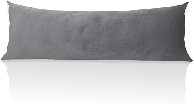 StangH Grey Body Pillow Cover, Body Pillowcase for Adults Pregnant Women, Luxury Soft Velvet Pillowcase Cover with Hidden Zipper Closure for Sofa/Couch/Bed Decorative, 20x54 inches, 1 Pc
