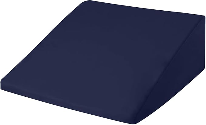 CirclesHome Wedge Pillow Cover 100% Cotton, Zippered Wedge Pillow Case Protector, Soft, Hypoallergenic & Breathable -, Navy, (25Wx26Lx10)
