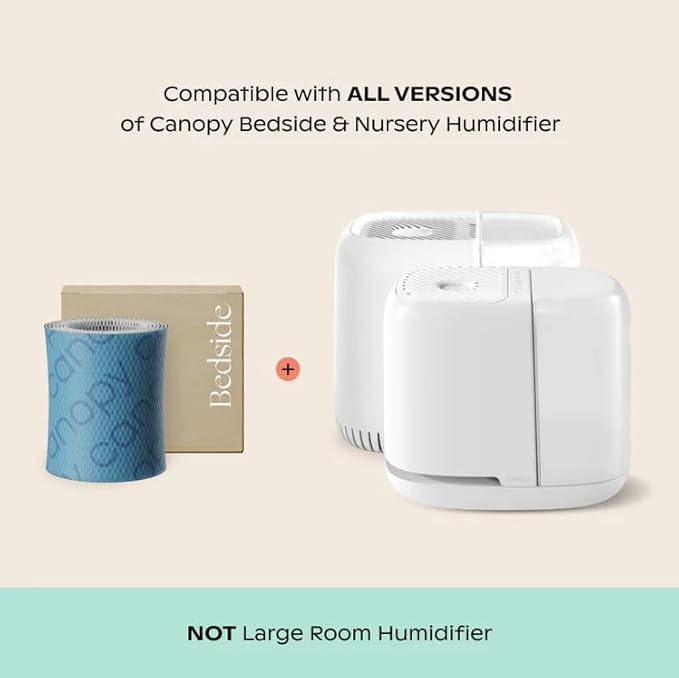 Canopy Original Bedside Humidifier Filter 2.0 – 3-Pack Replacement Filters | Compatible with Canopy Bedside Humidifiers, Made with Wood Pulp, Paper Filter, Replace Every Six Weeks