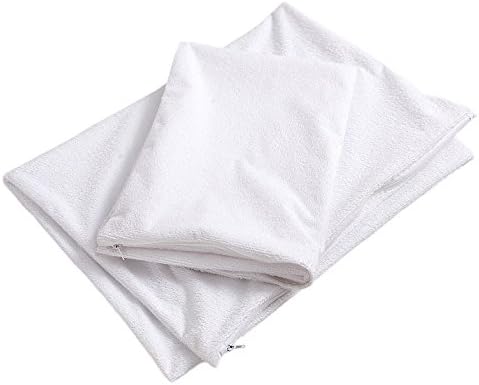 Niagara Waterproof Pillow Protectors King 4 Pack Cotton Terry 100% Waterproof Cooling Zippered Cotton White T Pillow Encasement Washable Long Life Soft Breathable