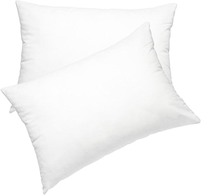 1000gr Queen Size Pillow Set of 2 - Antiallergenic Microfiber Fabric - Soft and Hard Siliconized Fiber Filling for Comfortable Sleep (24x28 inches)