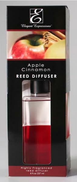 Hosley Reed Diffuser Set, 8 oz Apple Cinnamon Scented Diffuser with Sticks Home Fragrance Reed Diffuser for Bathroom Shelf Décor, Home Décor, Office & Spa
