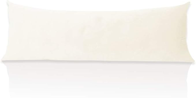 StangH Velvet Kids Body Pillow Cover with Zipper, Super Soft Touch Body Pillowcase for Babies/Pregnant Women/Adults, Ivory, 20 x 54-inch, 1 Piece