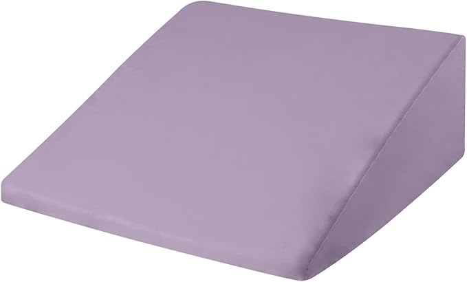 CirclesHome Wedge Pillow Cover 100% Cotton, Zippered Wedge Pillow Case Protector, Soft, Hypoallergenic & Breathable -Lavender, (24Wx25Lx12)