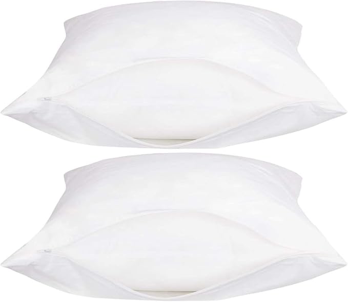 Dependable Industries Deluxe Zippered Vinyl Pillow Covers 2-Pack - 20"x29" Waterproof Protectors, Ideal for Home, Hotel, Hospital - Long-Lasting Pillow Protection(bd5211)