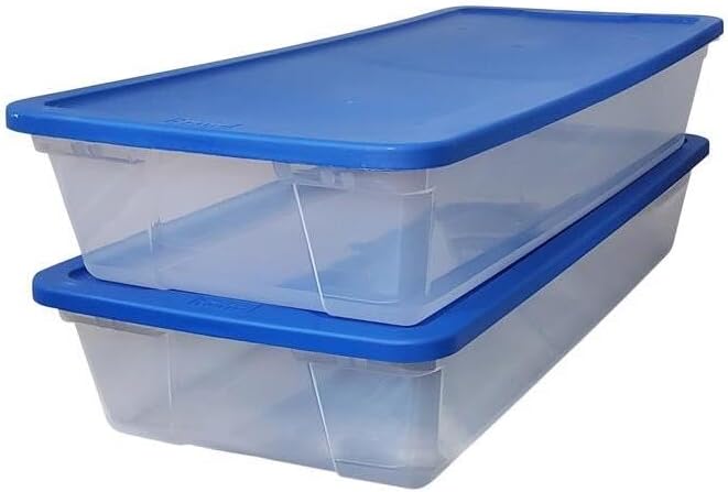 HOMZ 3241CLBL.06 Under Bed Tote 41Qt Clear