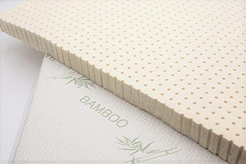 Organic Latex Mattress Topper with Organic Cotton Cover - 3" Cal King Medium Firmness - Made in USA - GOLS Certified, Back Pain Relief Support, Hypoallergenic, Cooling, Breathable, Non-Toxic