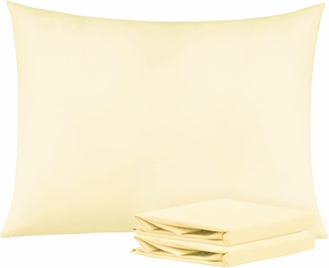 NTBAY Standard Pillowcase Set - 2 Pack Brushed Microfiber 20x26 Pillowcases - Soft, Wrinkle-Free, Fade-Resistant, Stain-Resistant, Ivory Pillowcases with Envelope Closure - 20x26 Inches, Ivory