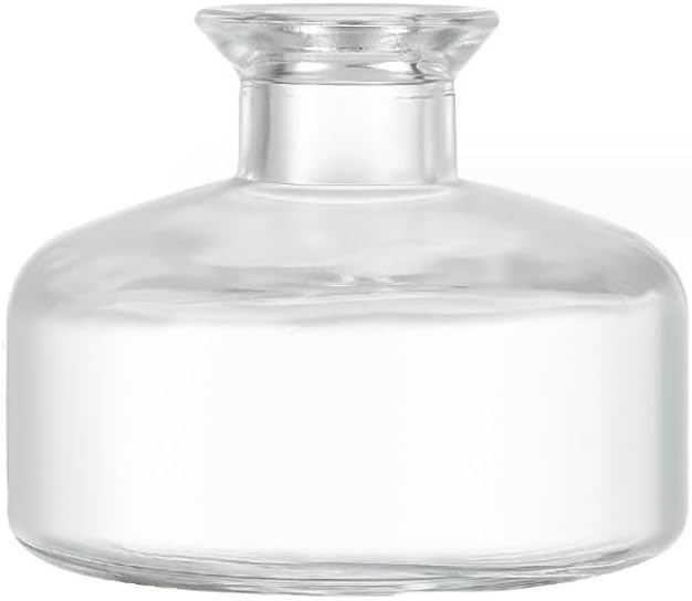 Glass Bud Vase Empty Glass Diffuser Bottles Refillable Aromatherapy Jars Small Vases for Flowers Vases Centerpiece for Wedding Home Essential Oils Office Table Decor (Clear-1)