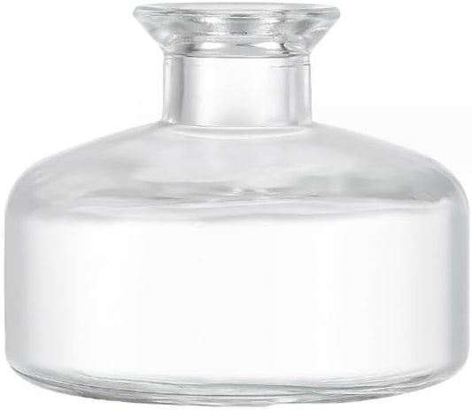 Glass Bud Vase Empty Glass Diffuser Bottles Refillable Aromatherapy Jars Small Vases for Flowers Vases Centerpiece for Wedding Home Essential Oils Office Table Decor (Clear-1)