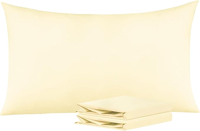 NTBAY King Pillowcase Set - 2 Pack Brushed Microfiber 20x36 Pillowcases - Soft, Wrinkle-Free, Fade-Resistant, Stain-Resistant, Ivory Pillowcases with Envelope Closure - 20x36 Inches, Ivory
